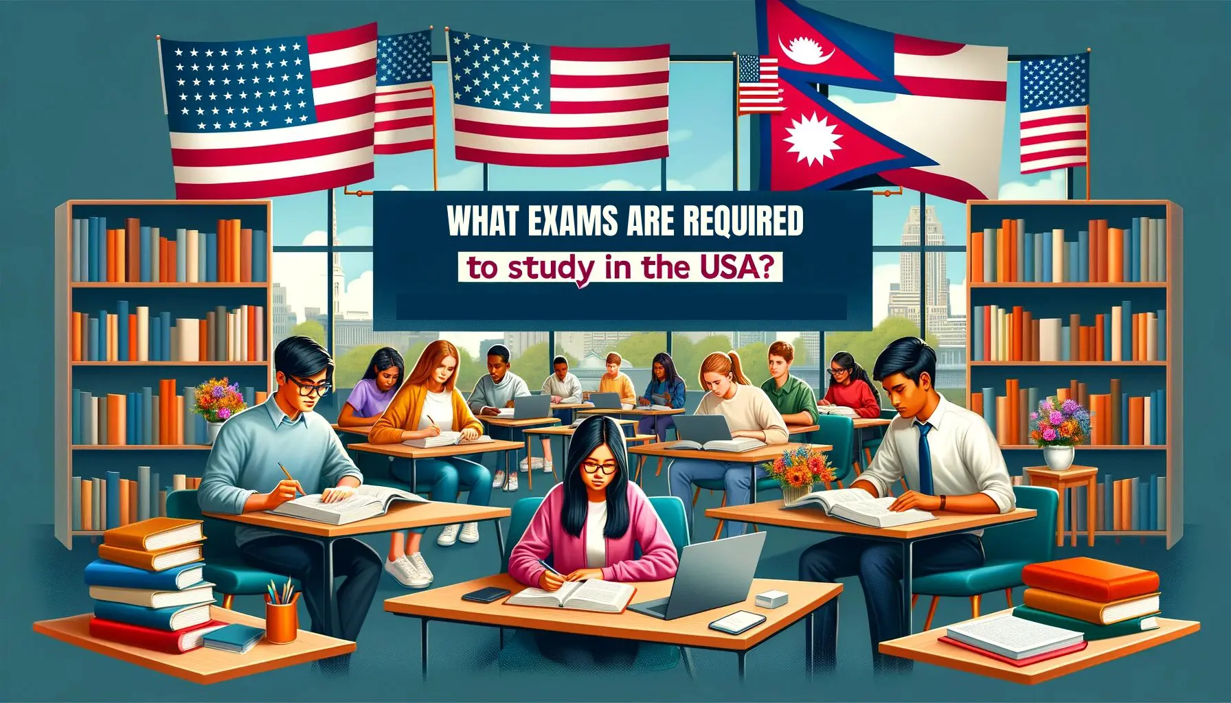 What are the exams required to study in the USA?