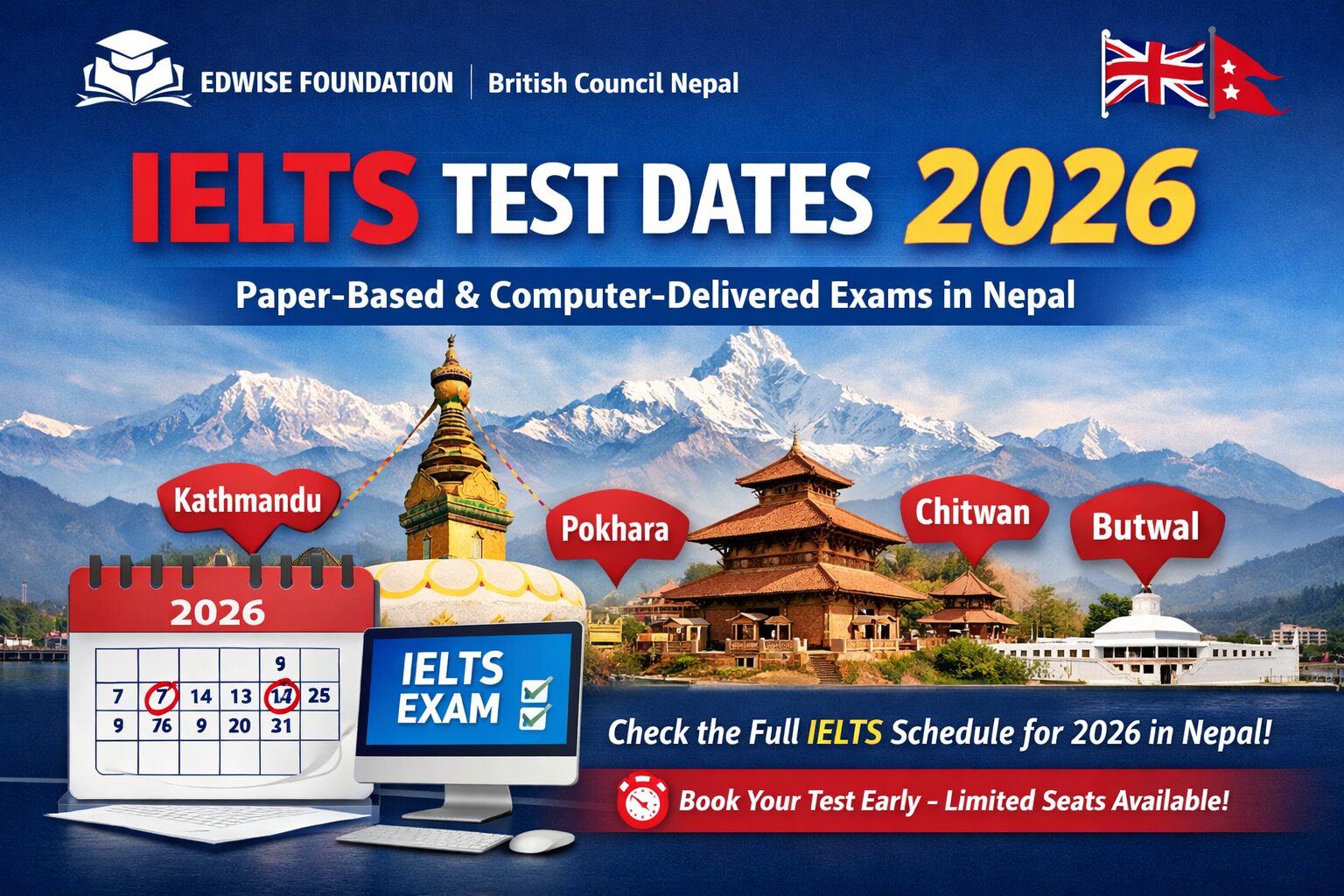 IELTS Test Dates 2026 – British Council Nepal