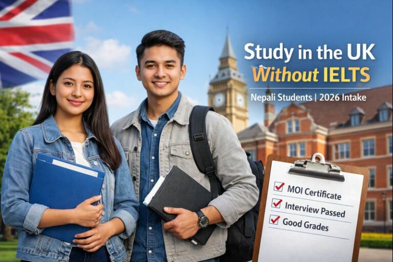 Study in UK Without IELTS from Nepal [2026 MOI Guide]
