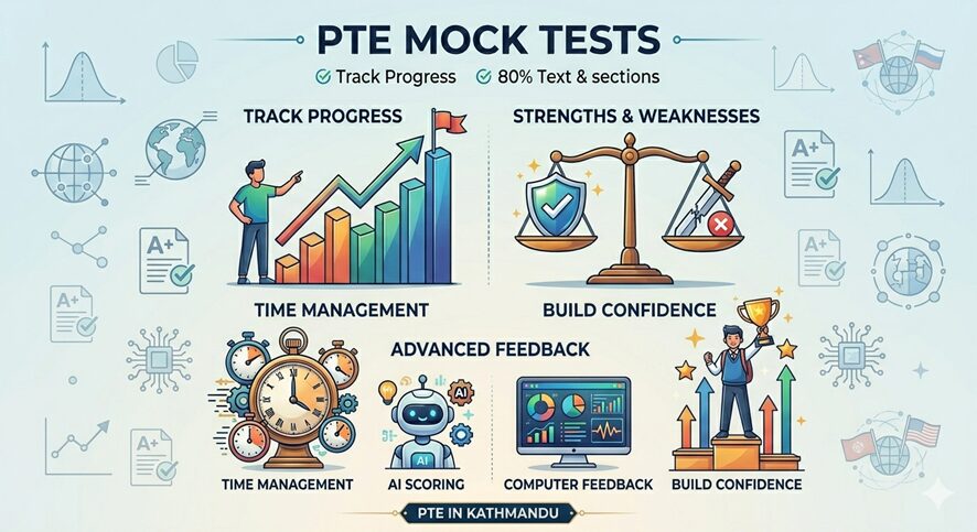 best Pte classes in Kathmandu, PTE Mock tests.